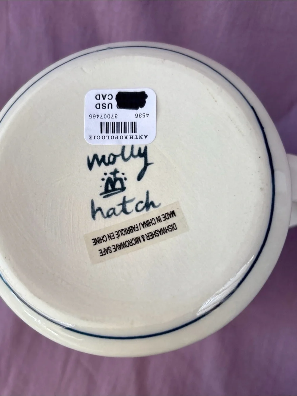 Anthropologie FRENCH BULLDOG Molly Hatch Ceramic Coffee set of 2 mugs 16 oz NWT